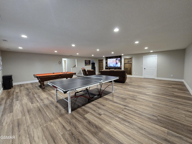 708 Lakeside Ct, Dandridge, TN 37725 - playroom featuring recessed lighting, baseboards, wood finished floors, and billiards