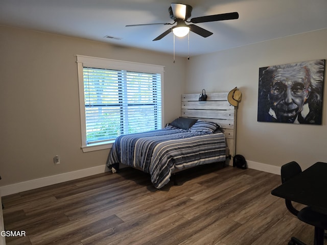 708 Lakeside Ct, Dandridge, TN 37725 - bedroom with wood finished floors, baseboards, and a ceiling fan