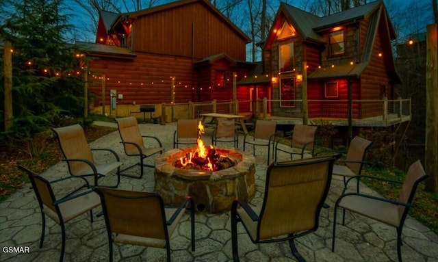 2716 Dayne Dr, Sevierville, TN 37862 - view of patio with a fire pit