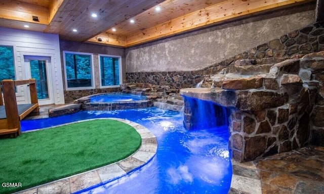 2716 Dayne Dr, Sevierville, TN 37862 - view of swimming pool with a pool with connected hot tub