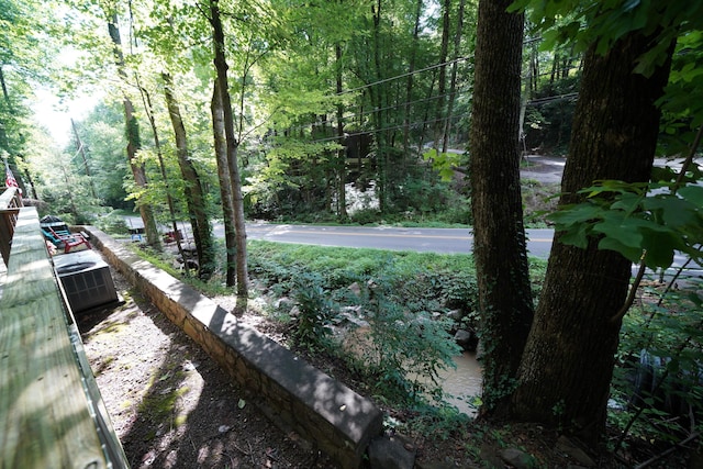 view of yard featuring central AC