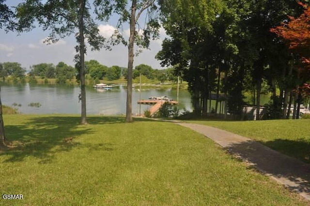 1369 Paradise Ln, Dandridge, TN 37725 - view of property's community featuring a boat dock, a yard, and a water view