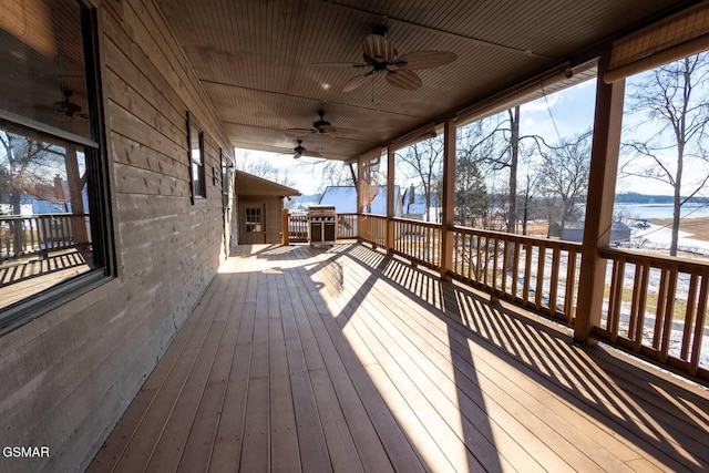 1369 Paradise Ln, Dandridge, TN 37725 - wooden deck featuring ceiling fan