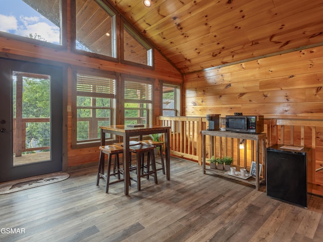 519 Edgewood Dr, Gatlinburg, TN 37738 - dining room featuring a healthy amount of sunlight, wooden ceiling, and wood finished floors