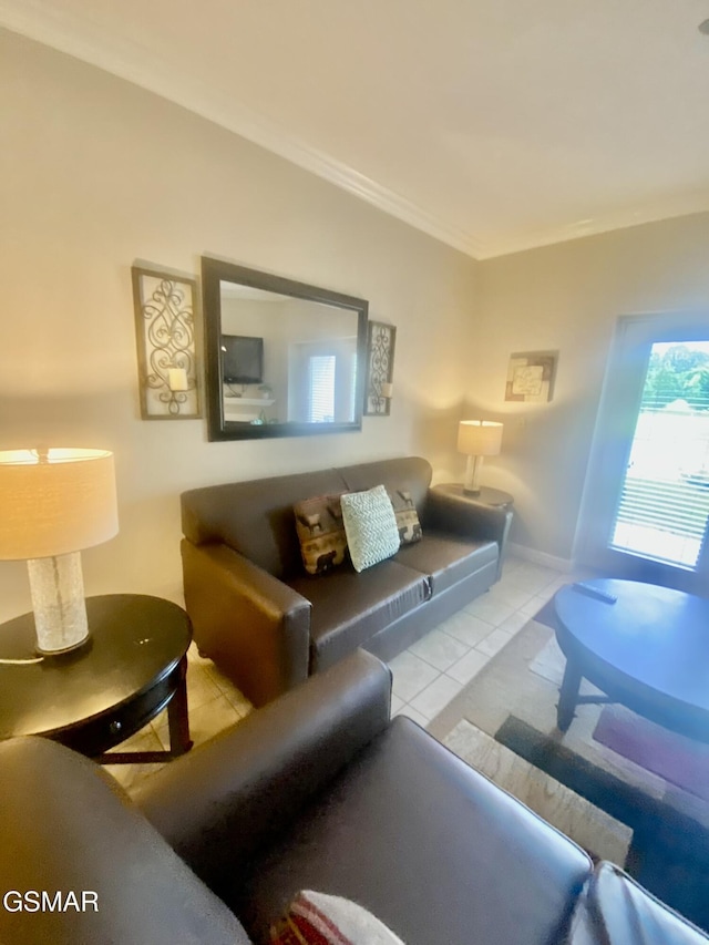 124 Plaza Dr Unit 3107, Pigeon Forge, TN 37863 - living room with crown molding, tile patterned flooring, and baseboards
