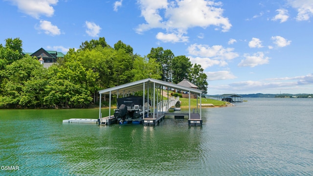 3995 Island View Way, Sevierville, TN 37876 - dock area with a water view and boat lift