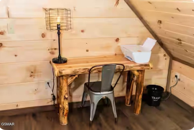home office featuring wood finished floors