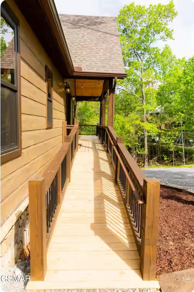 deck with a porch