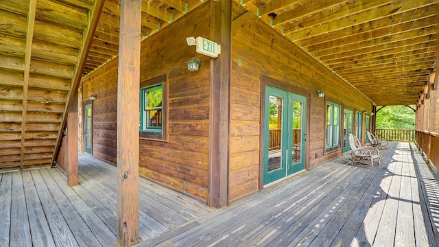 deck featuring covered porch