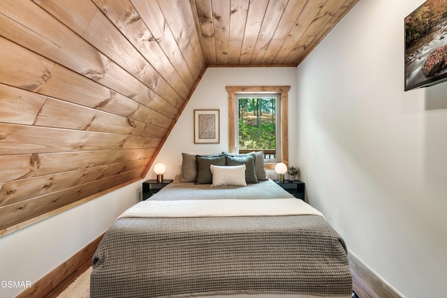 2278 Headrick Lead, Sevierville, TN 37862 - bedroom featuring wooden ceiling, lofted ceiling, and wood finished floors
