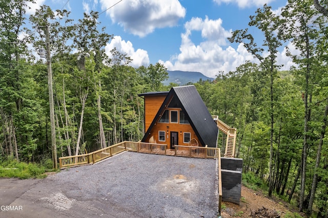 2278 Headrick Lead, Sevierville, TN 37862 - a-frame home with a forest view and a wooden deck