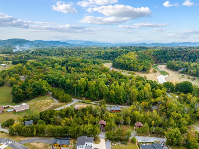 aerial view featuring a mountain view