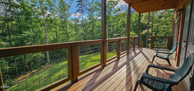 1531 Bear Valley Rd, Sevierville, TN 37876 - wooden deck with a view of trees
