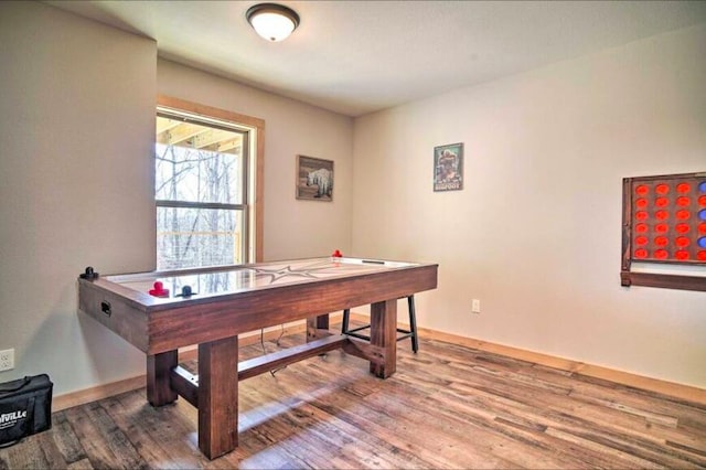 rec room featuring hardwood / wood-style floors