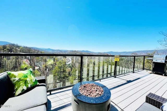 920 Falcon View Way, Sevierville, TN 37862 - deck featuring a mountain view and a grill