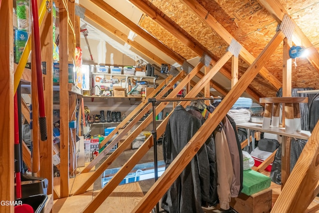 view of unfinished attic