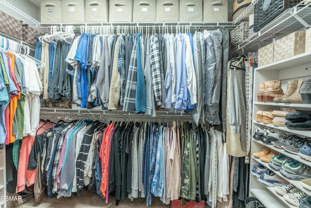 view of walk in closet