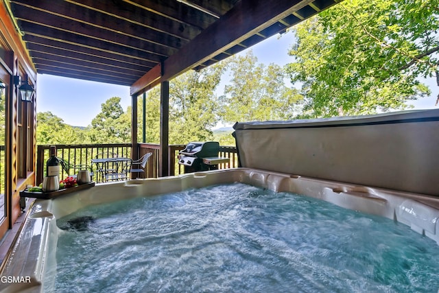 415 Big Bear Way, Pigeon Forge, TN 37863 - deck featuring a hot tub and a grill
