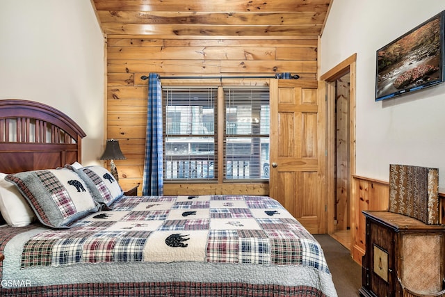 415 Big Bear Way, Pigeon Forge, TN 37863 - bedroom with wooden walls, carpet flooring, and wainscoting