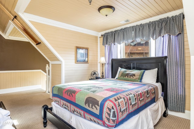 415 Big Bear Way, Pigeon Forge, TN 37863 - carpeted bedroom with wooden ceiling and wood walls