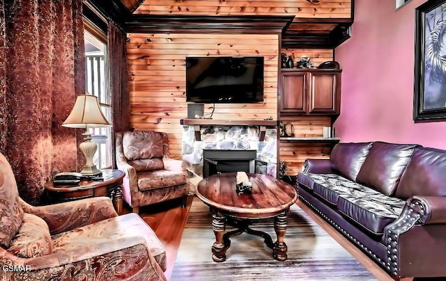 415 Big Bear Way, Pigeon Forge, TN 37863 - living room featuring wood finished floors and a fireplace
