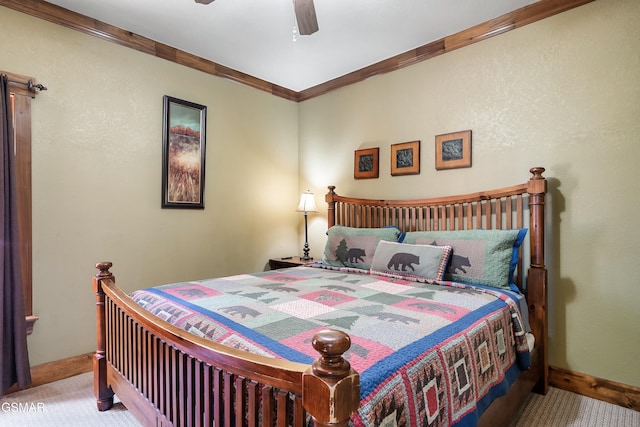 415 Big Bear Way, Pigeon Forge, TN 37863 - carpeted bedroom with ornamental molding and a ceiling fan