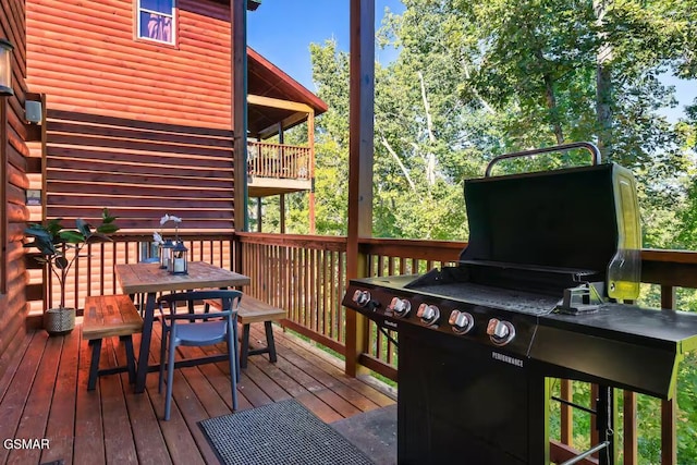 668 Stockton Dr, Sevierville, TN 37876 - wooden deck with outdoor dining area