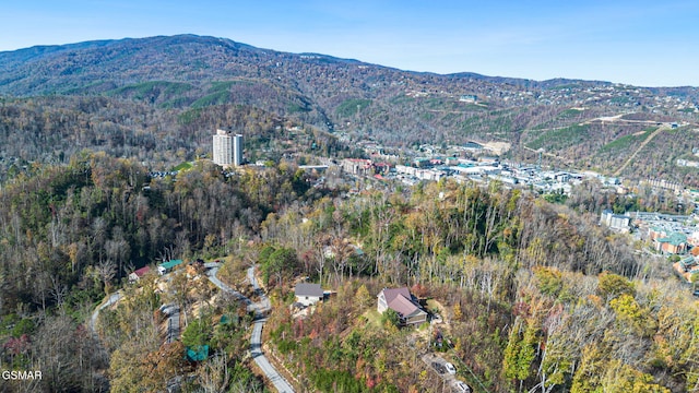 aerial view featuring a mountain view