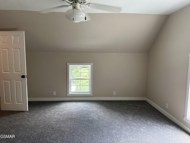 3979 Wilhite Rd, Sevierville, TN 37876 - bonus room featuring vaulted ceiling, dark carpet, and ceiling fan