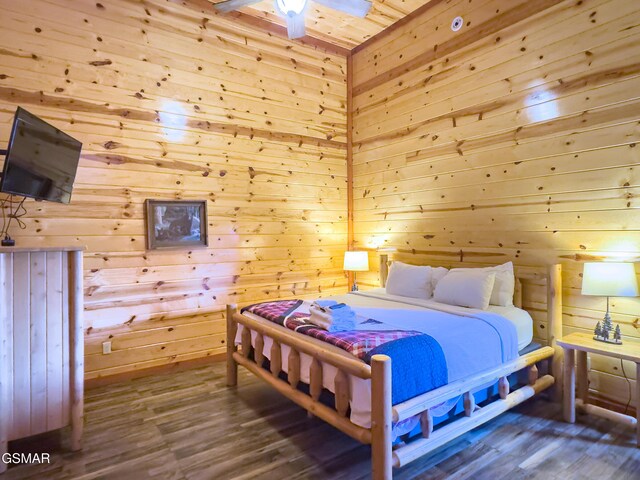 2316 Boulder Way, Sevierville, TN 37862 - bedroom with wood walls, wood finished floors, and wood ceiling