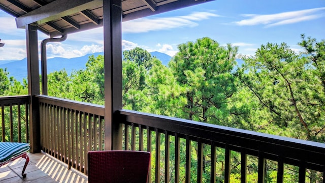 balcony with a mountain view
