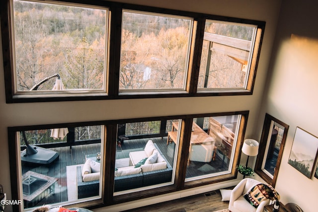 interior details with wood finished floors