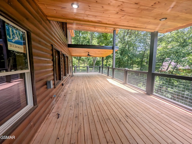 1130 Laddie Buck Ln, Gatlinburg, TN 37738 - wooden deck with view of scattered trees