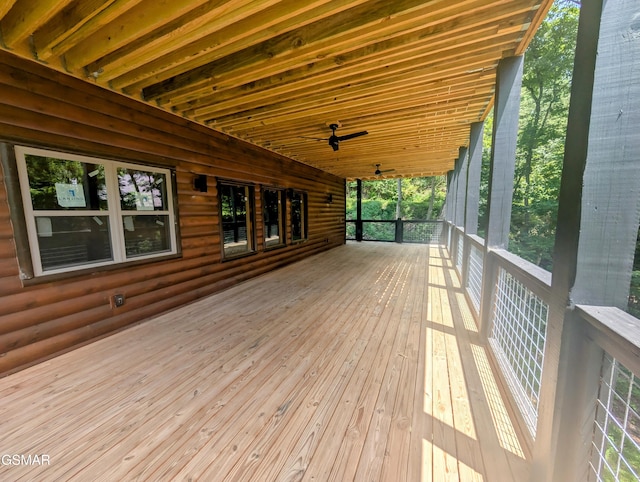 1130 Laddie Buck Ln, Gatlinburg, TN 37738 - deck featuring a ceiling fan