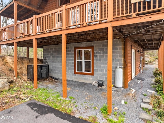 view of patio with a wooden deck