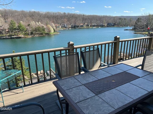 20 Brixton Ln, Crossville, TN 38555 - wooden terrace with a water view