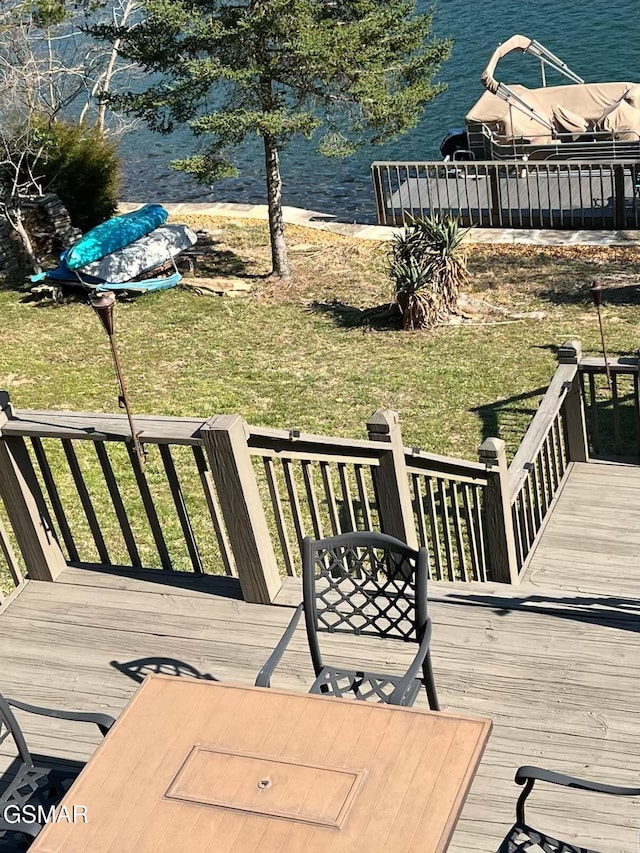 20 Brixton Ln, Crossville, TN 38555 - wooden deck with a yard and a water view