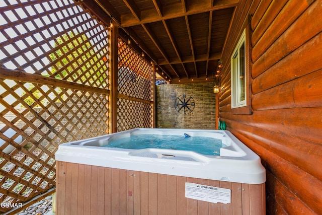 3391 Clear Valley Dr, Sevierville, TN 37862 - wooden terrace with a hot tub