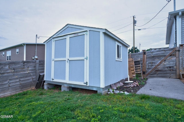 view of shed