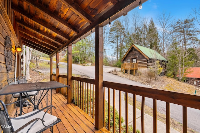 deck featuring covered porch