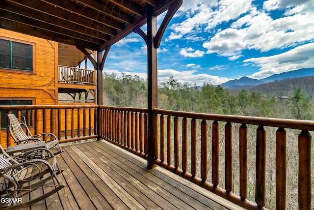 852 Resort Way, Gatlinburg, TN 37738 - wooden terrace with a mountain view