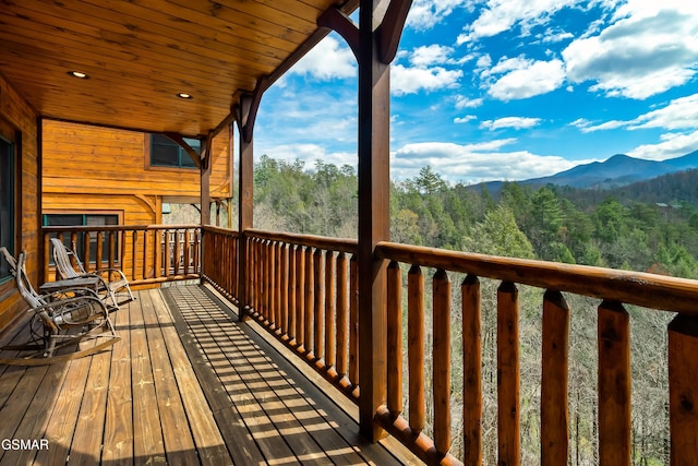 852 Resort Way, Gatlinburg, TN 37738 - wooden deck featuring a mountain view and a view of trees