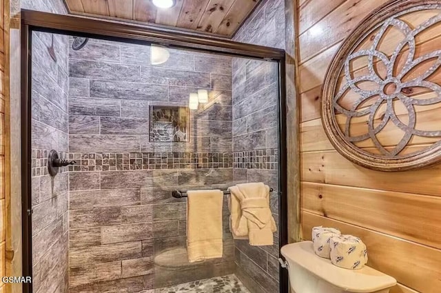 bathroom featuring a shower stall