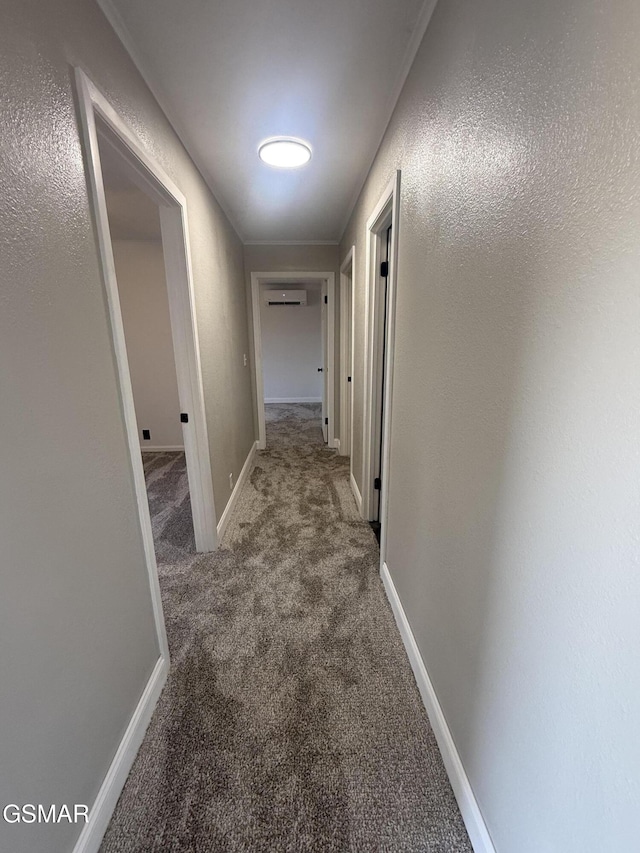 525 Freeman Ave, Newport, TN 37821 - hallway with carpet floors, a wall mounted air conditioner, and baseboards