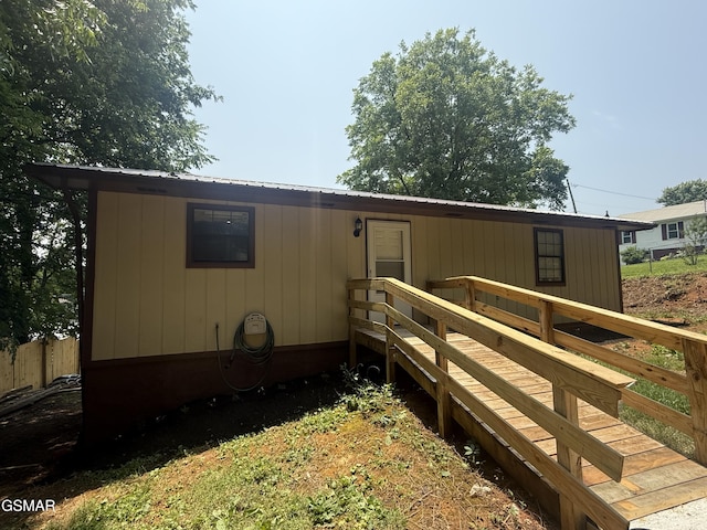 525 Freeman Ave, Newport, TN 37821 - back of house featuring metal roof and a deck