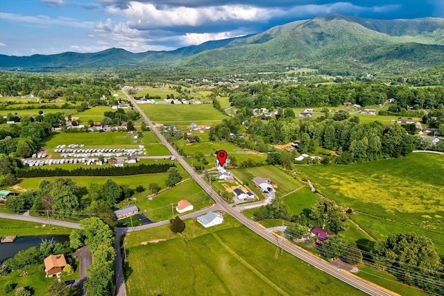 aerial view featuring a mountain view