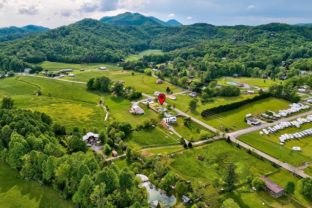 bird's eye view with a mountain view