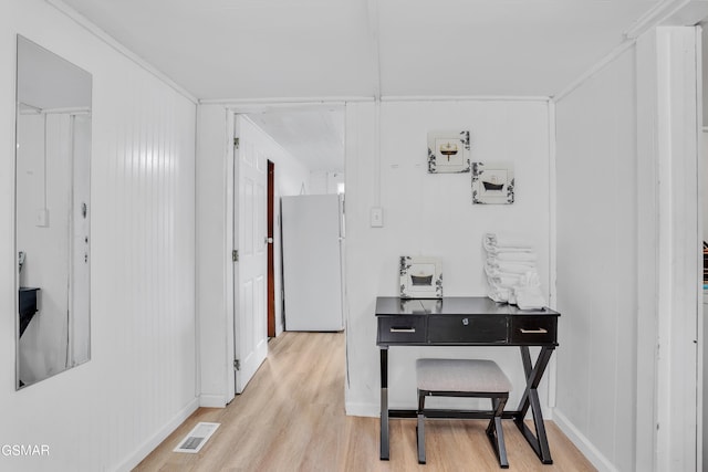 interior space featuring light hardwood / wood-style floors