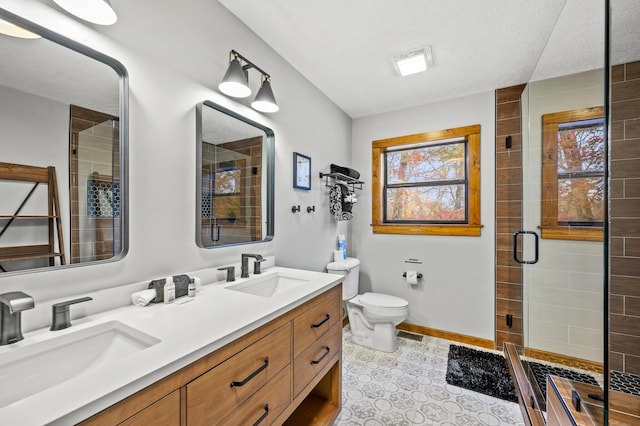 859 Pinnacle Vista Rd, Gatlinburg, TN 37738 - bathroom with double vanity and a shower stall