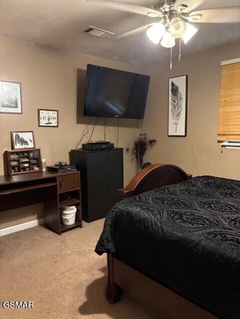 928 E Cross Rd, Dandridge, TN 37725 - bedroom featuring light carpet and a ceiling fan